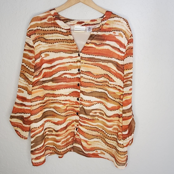 ❤️Alfred Dunner Woman Plus Size 22 Abstract Print Blouse - Picture 1 of 7